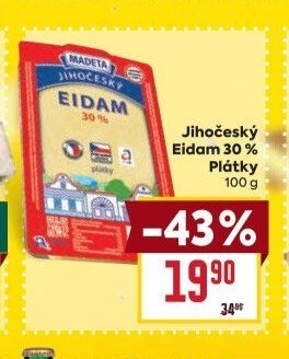 Jihočeský Eidam 30% Plátky