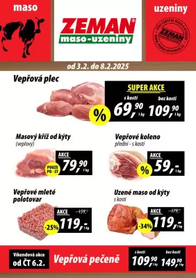 akční leták ZEMAN maso - uzeniny 3.2.2025-8.2.2025