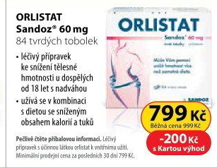 Orlistat Sandoz 60 mg 84 tobolek