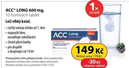 Šumivé tablety na vykašlávání Long ACC