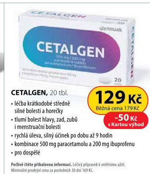 Tablety proti bolesti Cetalgen