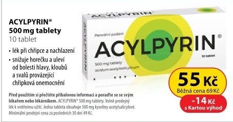 Tablety proti chřipce a bolesti Acylpyrin