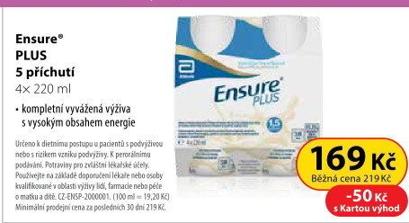 Tekutá strava při podvýživě Ensure Plus