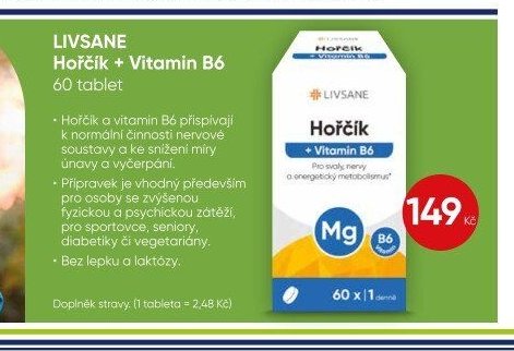 LIVSANE Hořčík + Vitamin B6