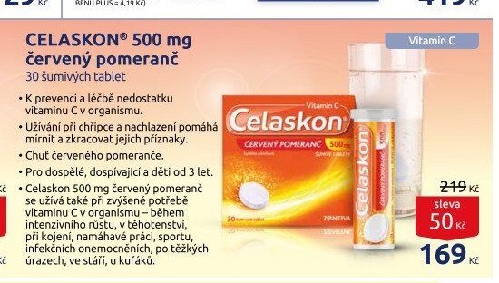 CELASKON 500 mg červený pomeranč 30 šumivých tablet