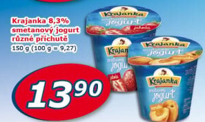 Jogurt smetanový ochucený Krajanka