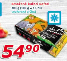 Nugetky kuřecí smažené mražené Safari Vodňanské kuře