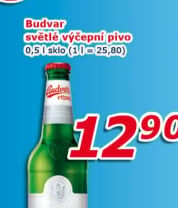 Pivo světlé výčepní Budweiser Budvar