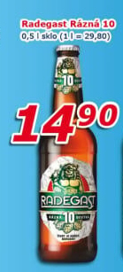 Pivo světlé výčepní Rázná 10° Radegast