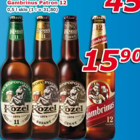 Pivo světlý ležák 11° Medium Velkopopovický Kozel