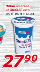 Smetana ke šlehání Milkin 30%
