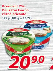 Tvarohové pomazánky Delikátní Président