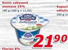 Zakysaná smetana Mlékárna Kunín 15%