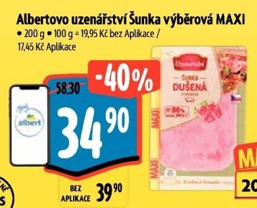 Šunka výběrová dušená Albertovo uzenářství