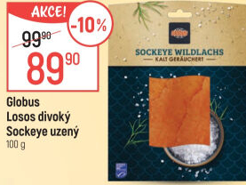 Losos divoký Sockeye uzený Globus