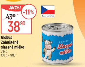 Mléko zahuštěné slazené Globus