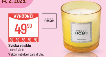 Svíčky ve skle Prego Home