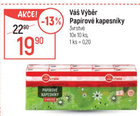 Papírové kapesníčky 3vrstvé Váš Výběr