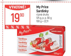 Sardinky v omáčce My price