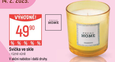 Svíčky ve skle Prego Home