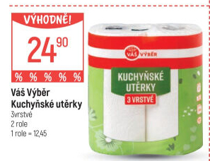 Utěrky kuchyňské 3vrstvé Váš Výběr