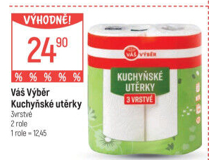 Utěrky kuchyňské 3vrstvé Váš Výběr