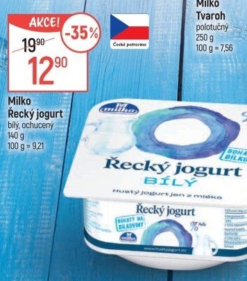 Ochucený jogurt řecký 0% Milko