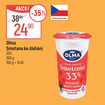 Smetana ke šlehání Olma 33%