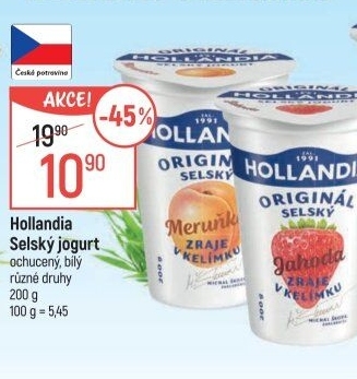 Ochucený jogurt selský Hollandia