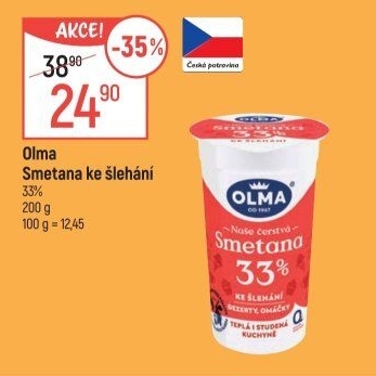 Smetana ke šlehání Olma 33%