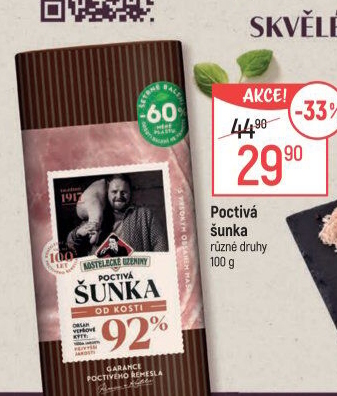 Šunka nejvyšší jakosti poctivá Kostelecké uzeniny