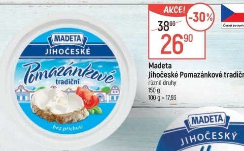 Tradiční pomazánkové Jihočeské Madeta