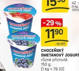 Jogurt smetanový ochucený Choceňský