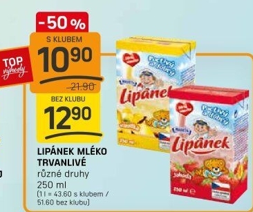 Nápoj mléko ochucené Lipánek Madeta