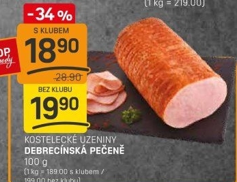 Pečeně debrecínská Kostelecké uzeniny