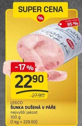 Šunka dušená nejvyšší jakosti LE&amp