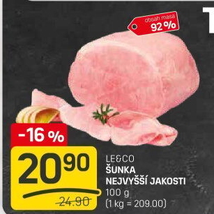 Šunka nejvyšší jakosti LE&amp