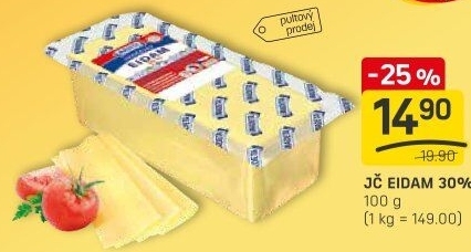 Sýr Eidam Jihočeský 30% Madeta