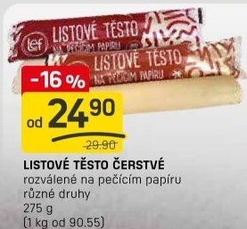 Těsto listové rozválené Lef