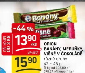 Tyčinka Banány v čokoládě Orion