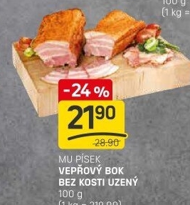 Vepřový bok uzený bez kosti Maso uzeniny Písek