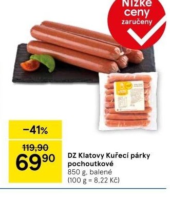 DZ Klatovy Kuřecí párky pochoutkové