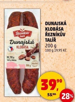 Dunajská klobása Řezníkův talíř