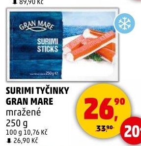 Krabí tyčinky mražené Gran Mare