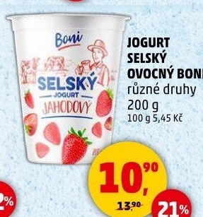 Ochucený jogurt selský Boni