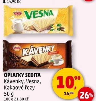 Oplatky Kávenky Sedita
