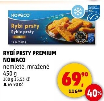 Rybí prsty nemleté mražené Nowaco Premium