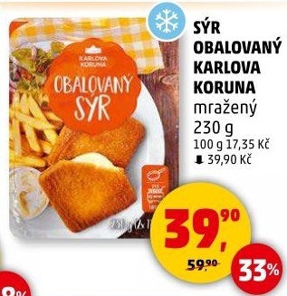 Sýr obalovaný mražený Karlova Koruna