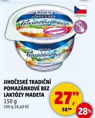 Tradiční pomazánkové bez laktózy Jihočeské Madeta