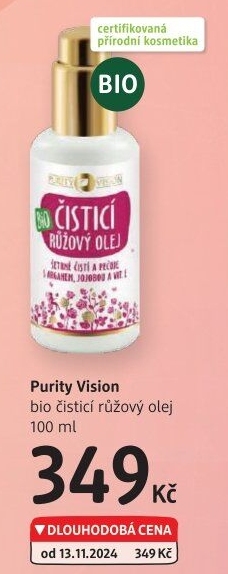 Růžový olej bio Purity Vision